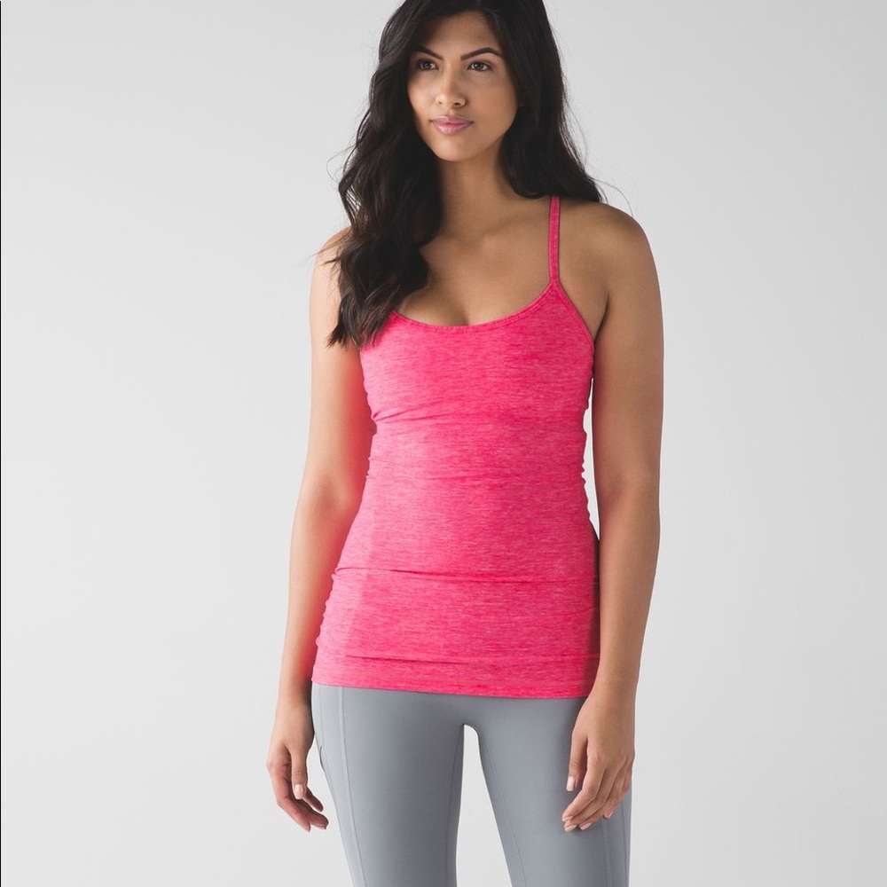Lululemon Power Y Tank heathered pink size 6